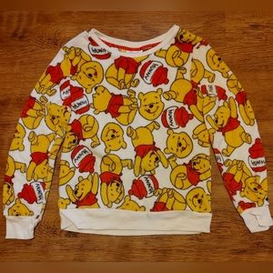 Vintage Disney Store Winnie the Pooh Hunny Pot Sweater Plush Warm Fuzzy Fleece